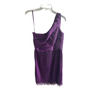 Nine West Womens Size 6 Fuchsia Purple Special Occasion Short Party Dress Pleat